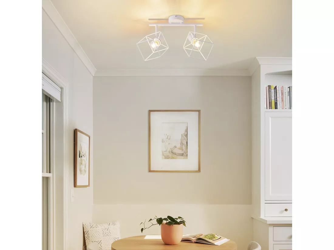NETTLIFE Spot de plafond noir E14 orientable à 350° vintage en métal orientable sans ampoule