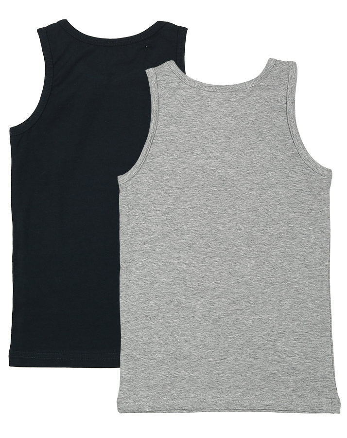 Unterhemd NMMTANK SOLID 2er-Pack in grau melange/marine