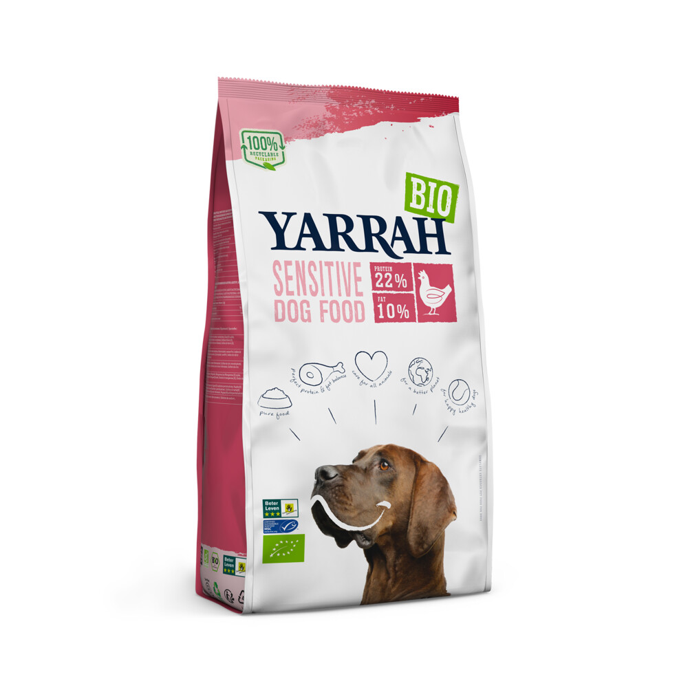 Yarrah Bio Hondenvoer Sensitive Adult Kip & Rijst10 kg