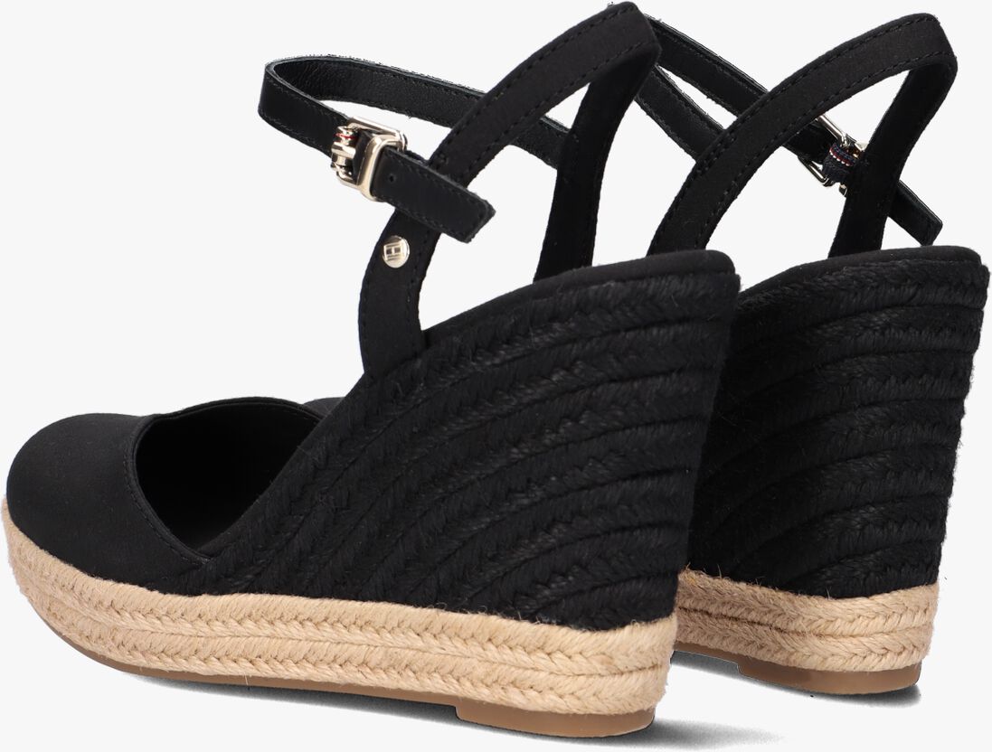 TOMMY HILFIGER zwarte tommy hilfiger espadrilles basic closed toe high wedge
