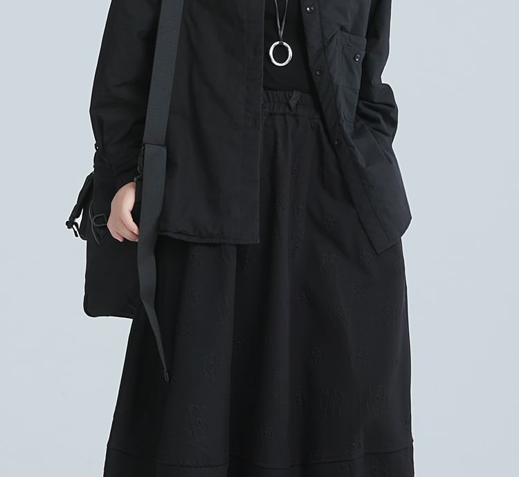 SIMPLE BLACK - Lange mouwen effen shacket