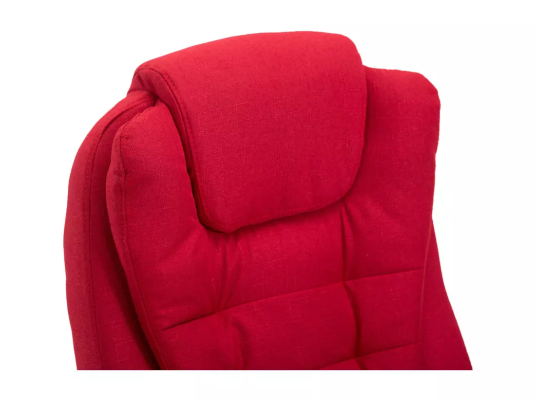 Chaise de bureau - Tissu & Métal chromé - Rouge - Thor