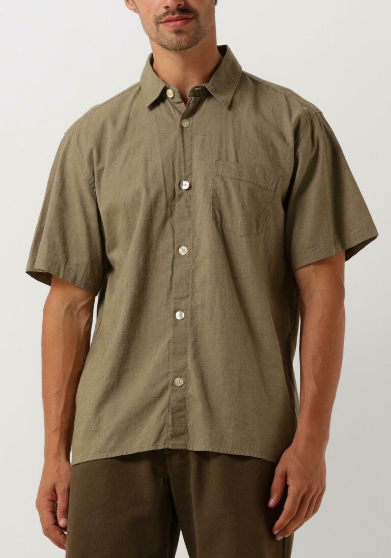 groene forét casual overhemd serene linen ss shirt