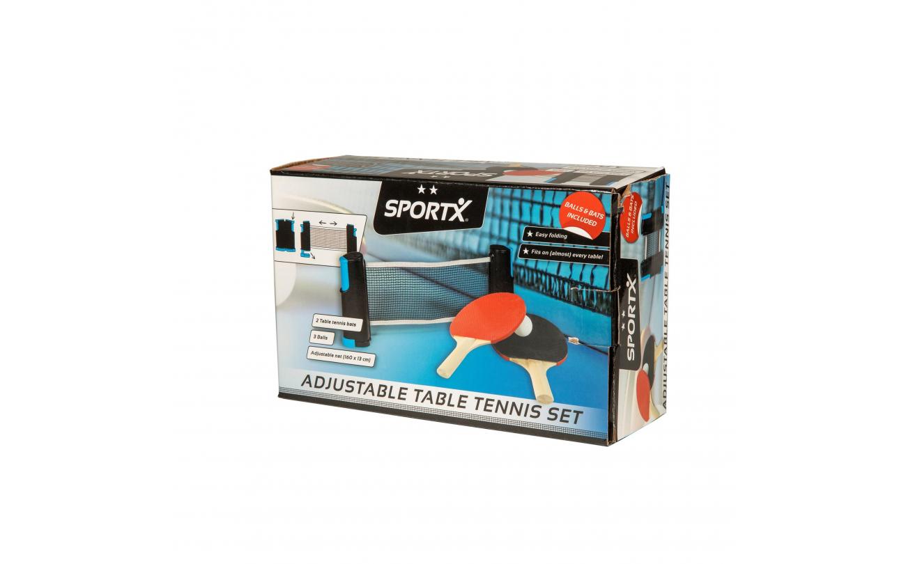 SportX Tafeltennisnet 160cm met 2 batjes en 2 ballen