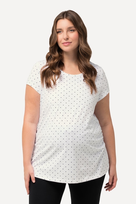 Bellieva-T-Shirts, 2er-Pack, Rundhals, Halbarm, seitl. Raffung, Biobaumwolle, GOTS