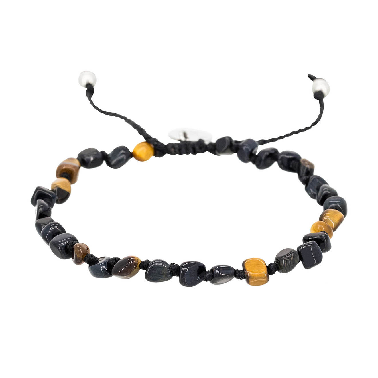 Jacobson Bracelet Tiger Wax en Acier & Pierres marron/bleu