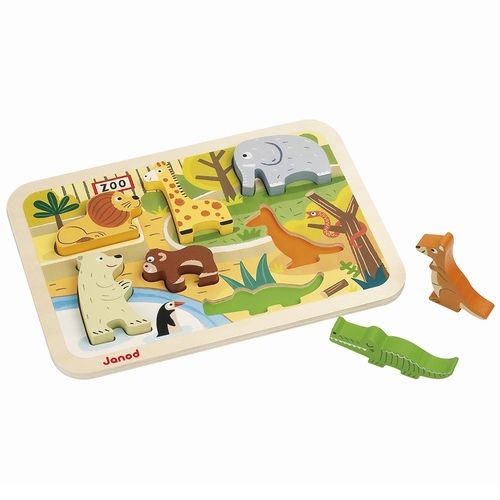 Janod houten chunky puzzel dierentuin (7st) 7022