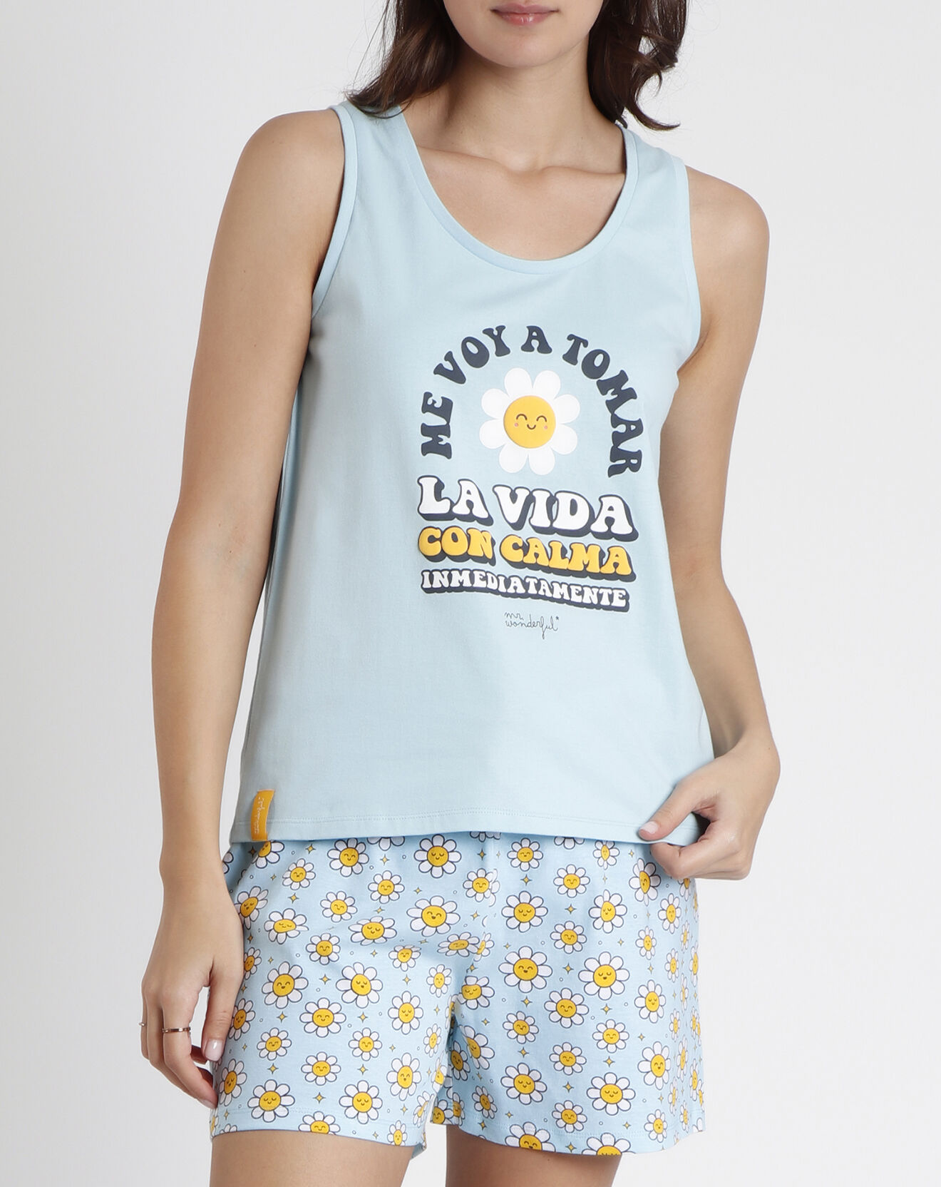 Mr Wonderful Pyjama Débardeur & Short Fabienne bleu