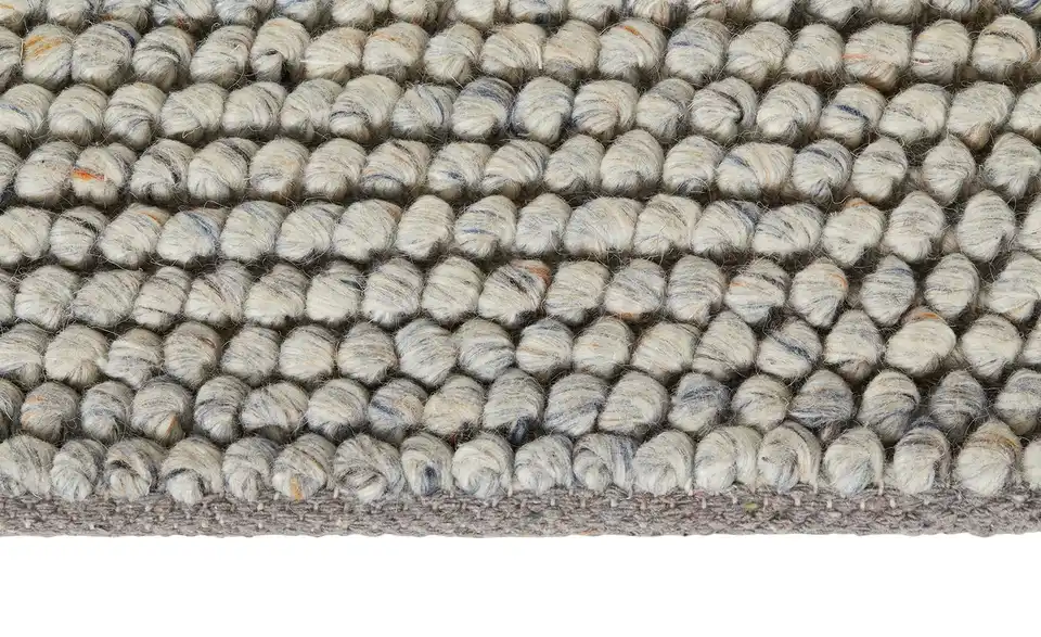 Handwebteppich 170x240 cm Weiß, Blau