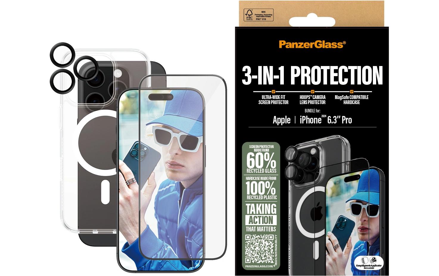 3-in-1 Protection Bundle iPhone 16 Pro3-in-1 Set für das Apple iPhone 16 Pro