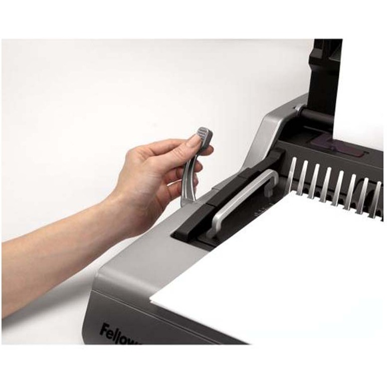Perforelieur fellowes galaxy e-500 électrique anneaux plastique capacité 25f relie 500f 152x490x446mm coloris gris