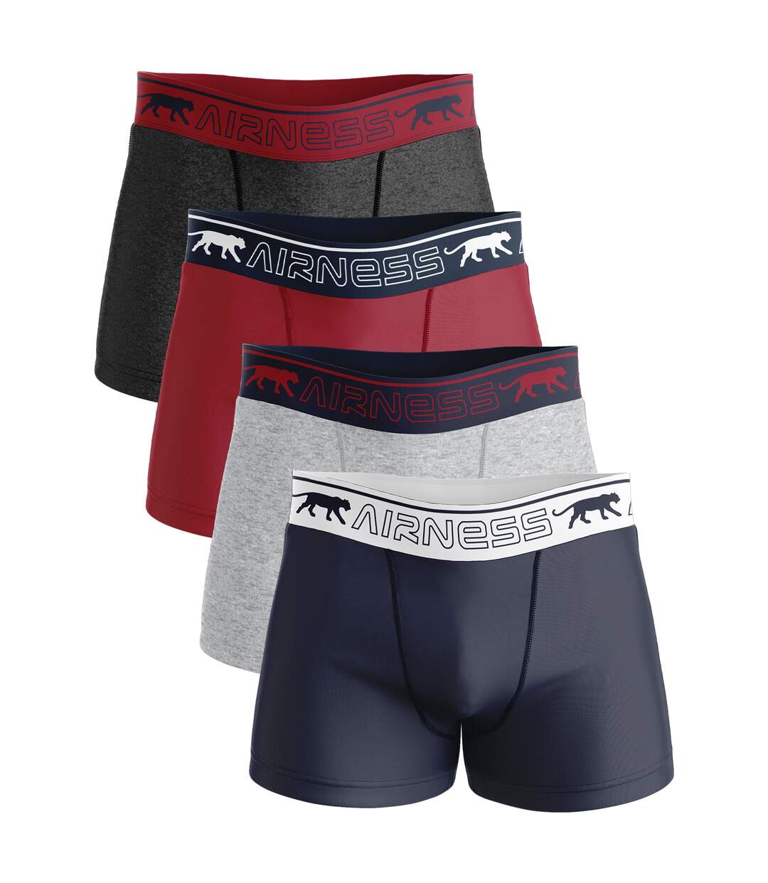 Boxers RED GREY (lot de 4)