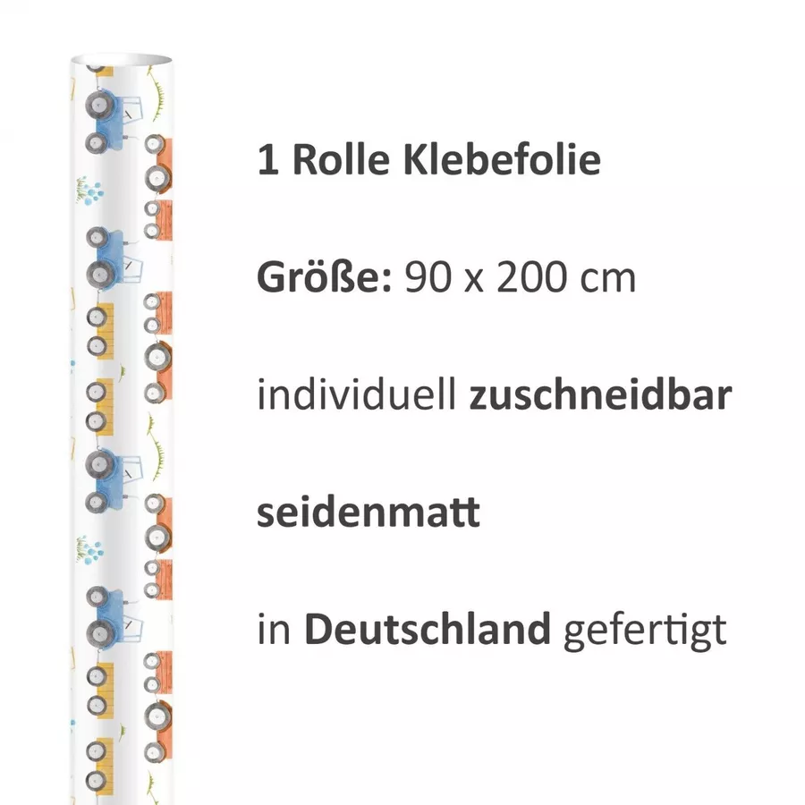 Nikima Klebefolie KF-16 selbstklebende Folie – Traktor Klebefolie bunt