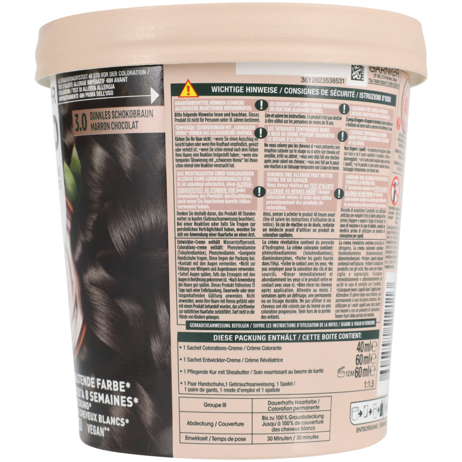 Garnier GOOD Dauerhafte Haarfarbe 3.0 Dunkles Schokobraun