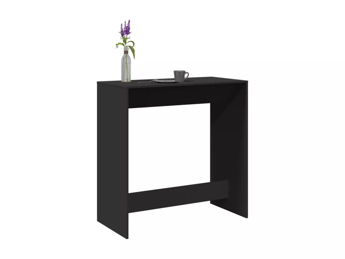 Table de bar noir 102x50x103,5 cm bois d'ingénierie