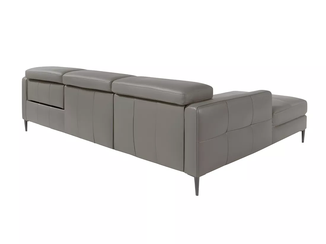 Canapé d'angle en cuir gris avec relax 6125 ANGEL CERDA