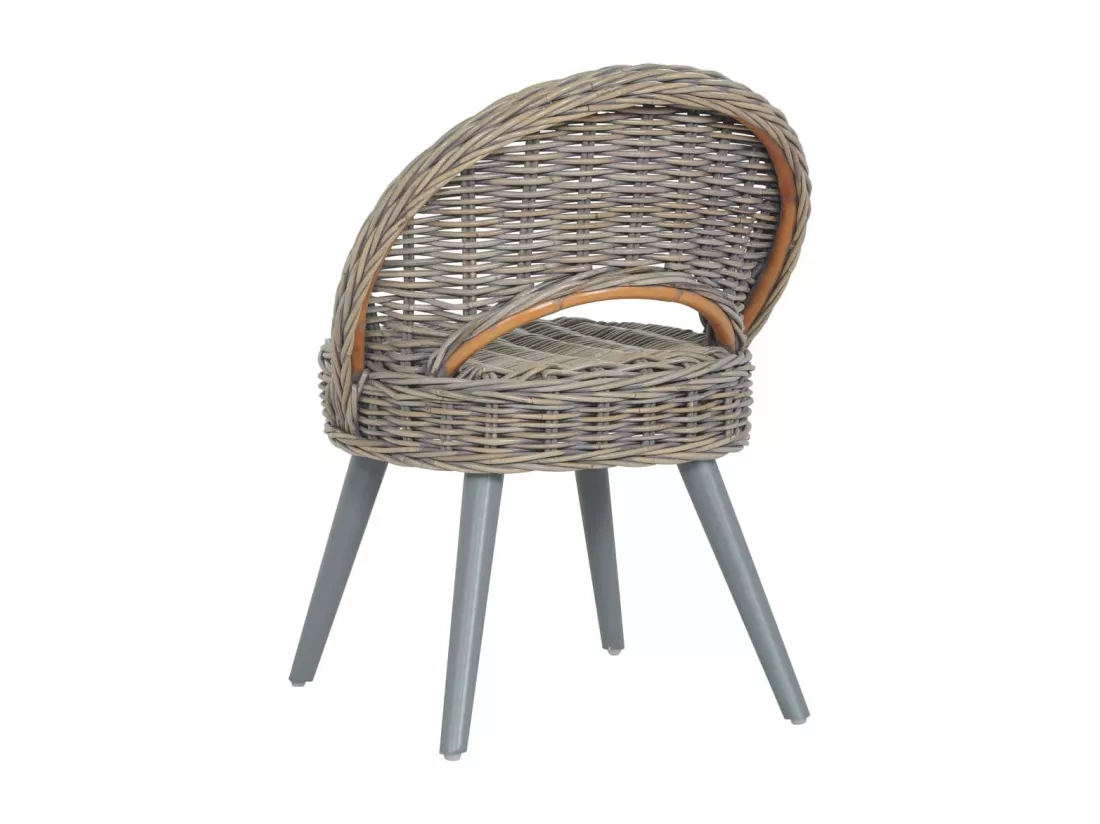 Chaise de canapé rotin kubu gris
