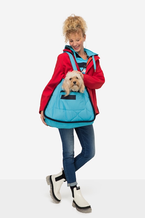 Wende-Shopper, glatte Stepp-Seite/Webpelz-Seite