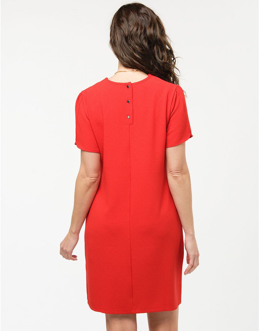 Robe chic crêpe rouge
