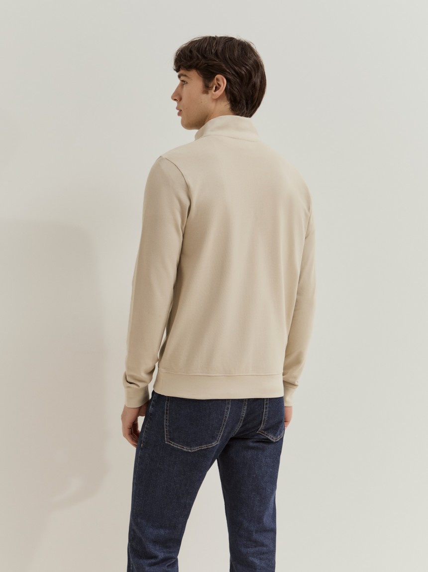 Camisola em algodão com meio fecho