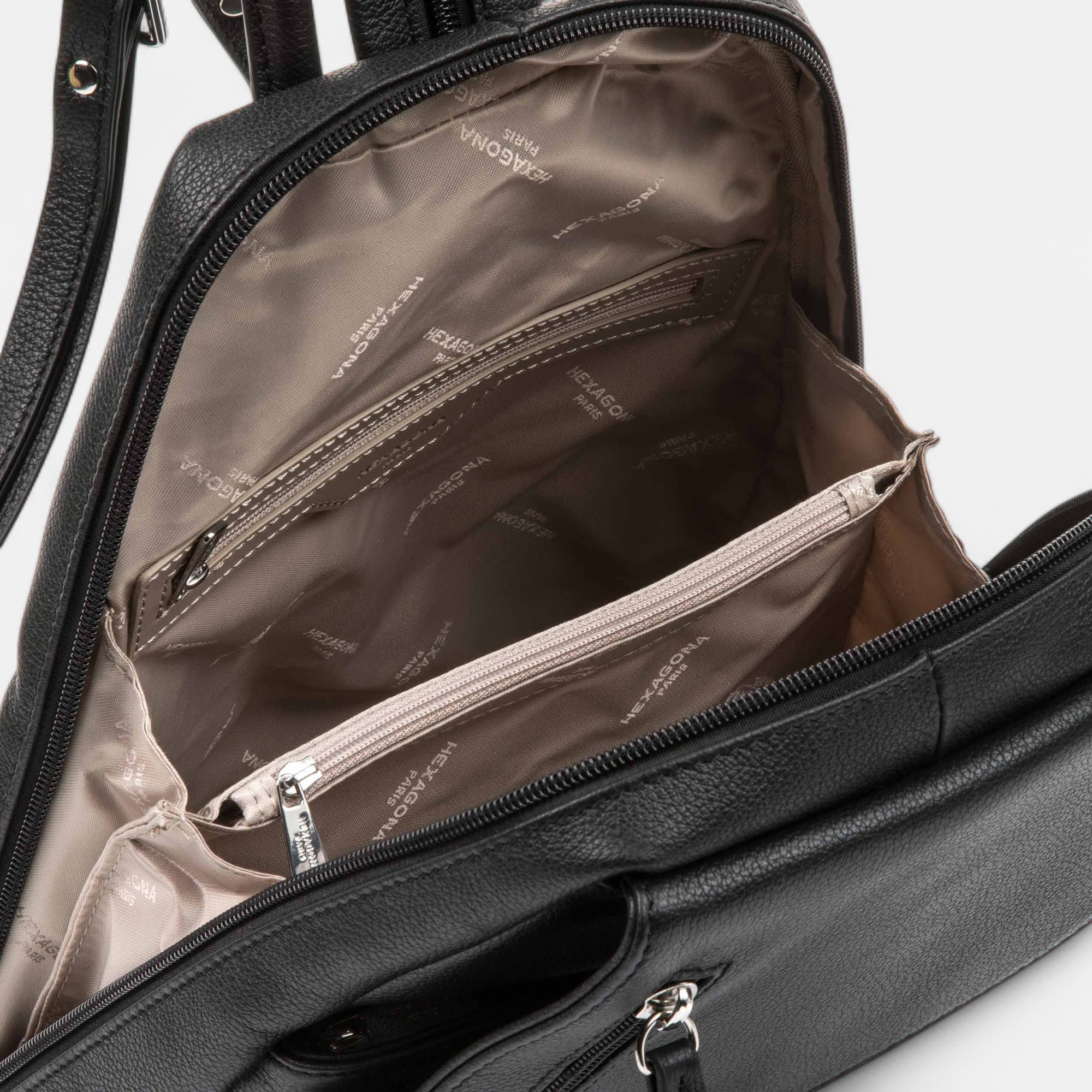 Sac à dos en cuir noir