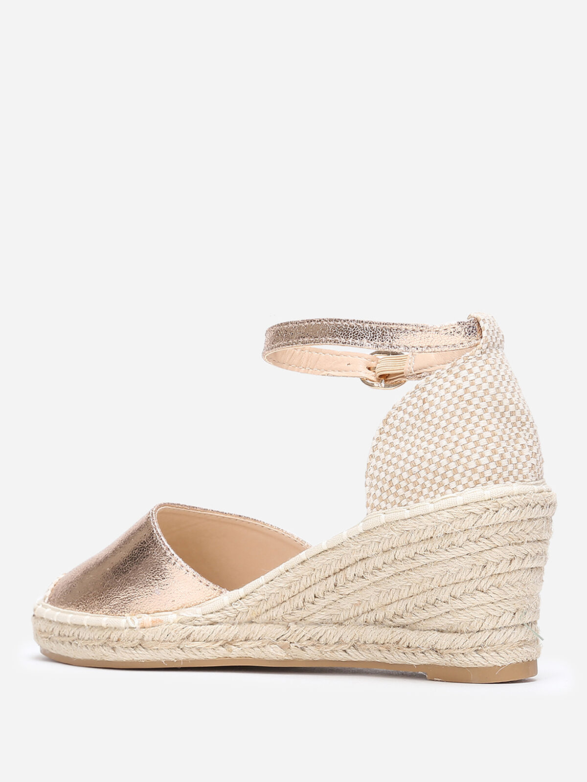 Espadrilles compensées irisées- Doré rose