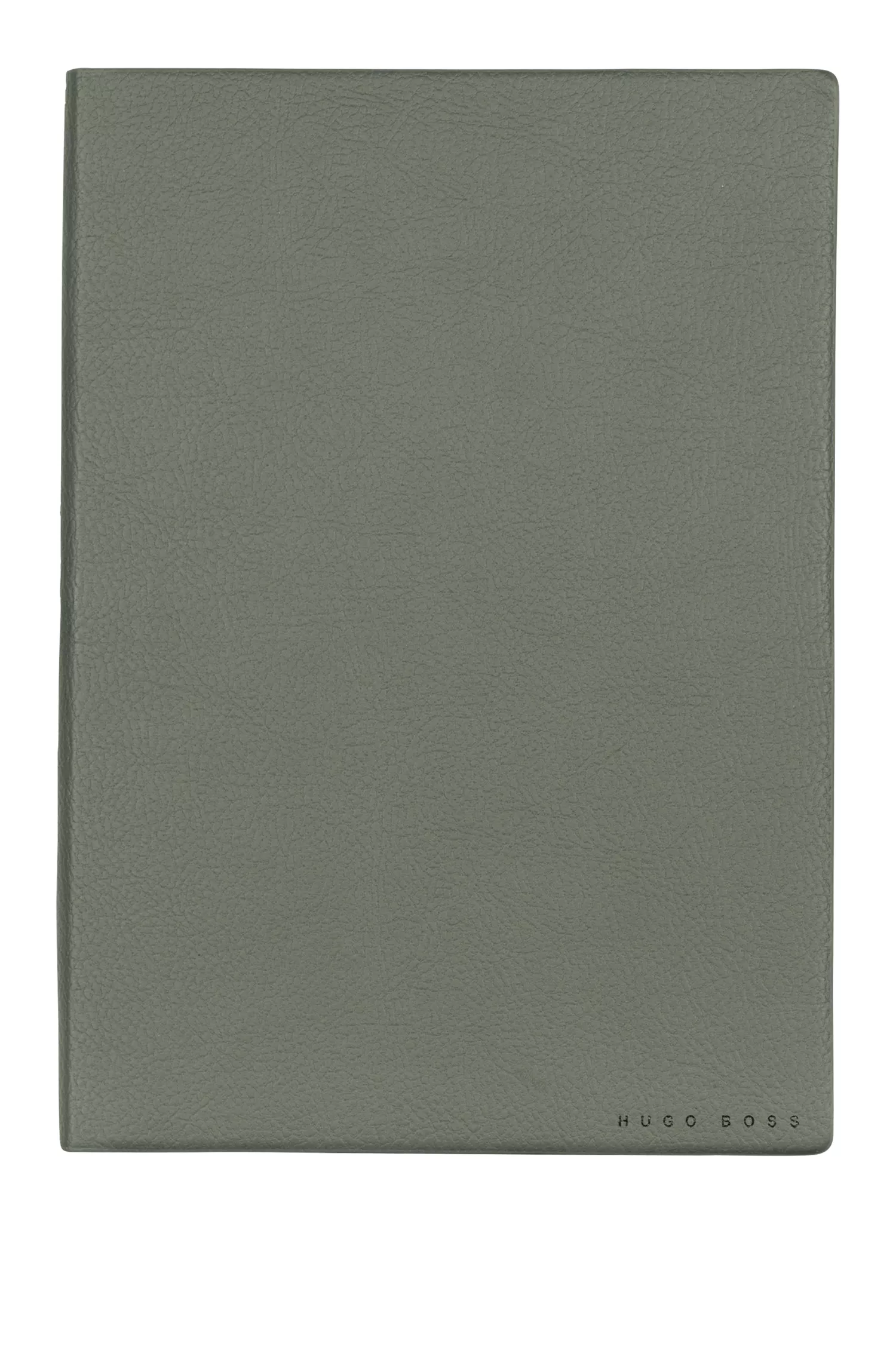 Caderno BOSS A5 preto-cáqui em couro sintético granulado