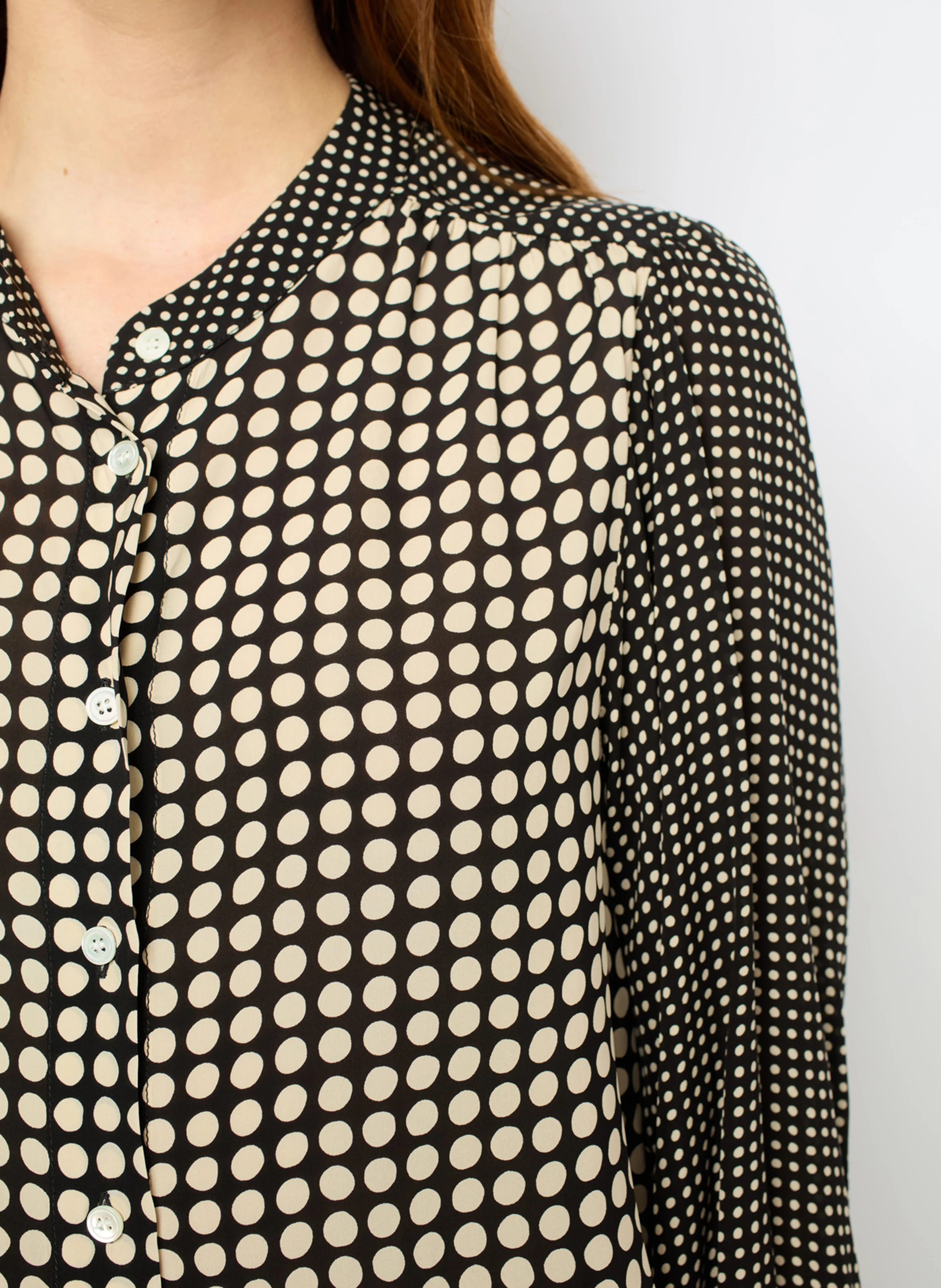 NARIN - Chemise droite à col mao | Noir