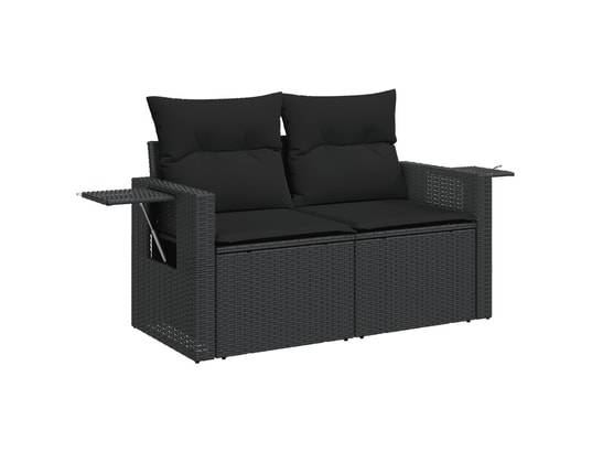 VIDAXL - Salon extérieur Salon de jardin 9 pcs avec coussins noir résine tressée