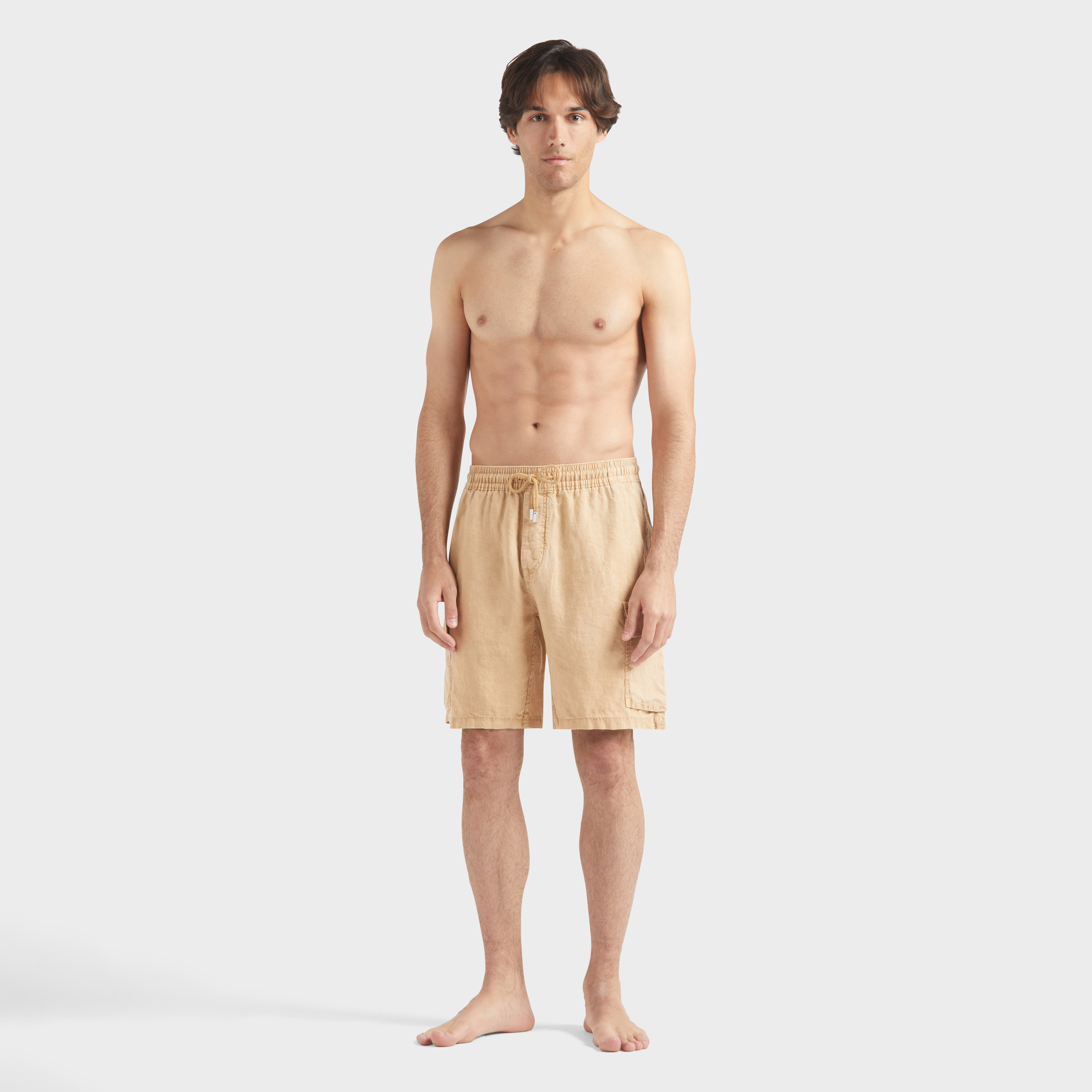 Bermuda poches cargots en lin homme Natural Dye