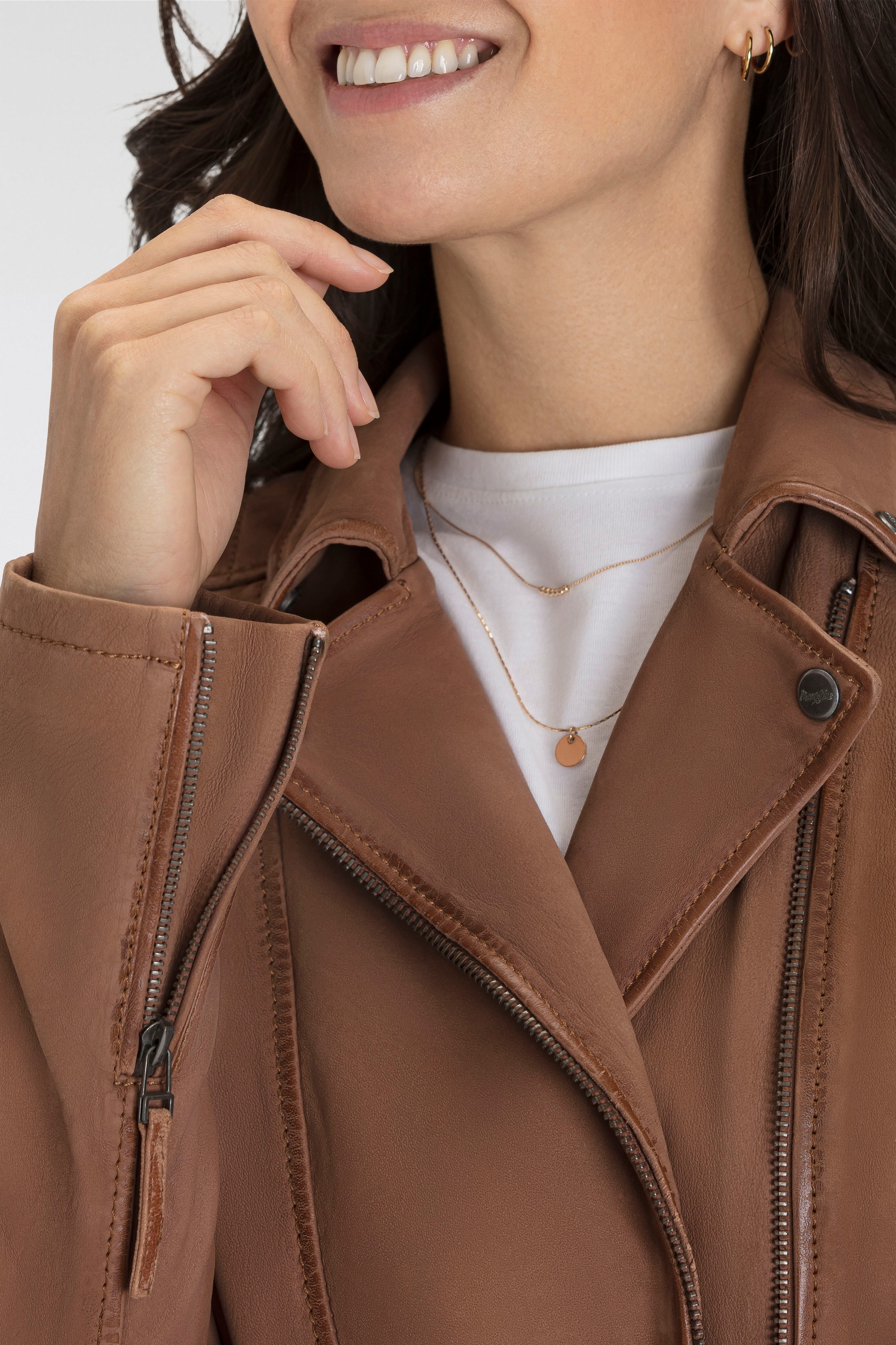 Mauritius Lederjacke »MWAmita OT« mit asymmetrischem Reissverschluss