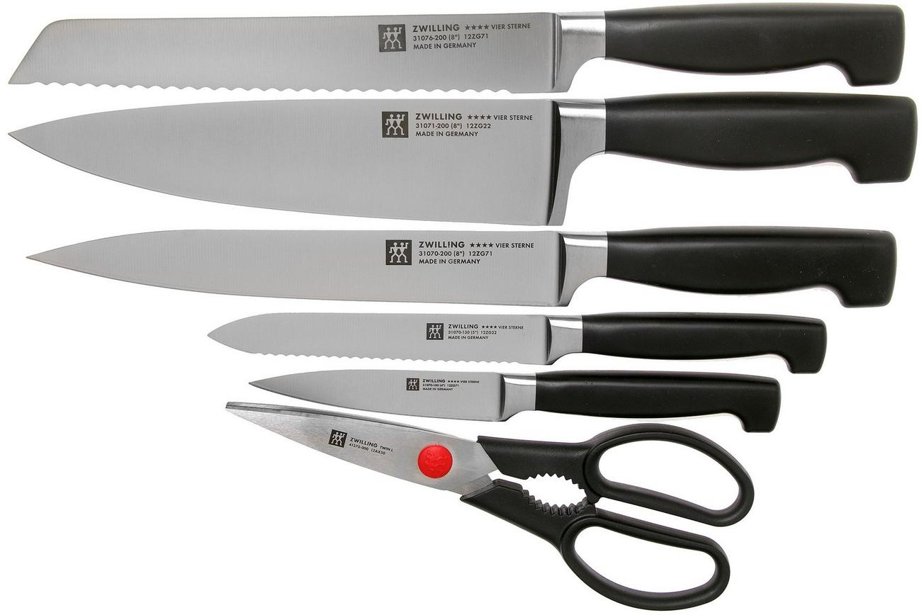 Zwilling J.A. Henckels Four Star SharpBlock 35145-007, 7-delig messenblok zwart essenhout