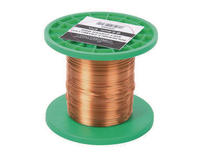 Velleman Wickeldraht WIK04N, Ø0.4mm, 67m, 75g 1 Stück Kupferdraht Ø 0,1 mm
