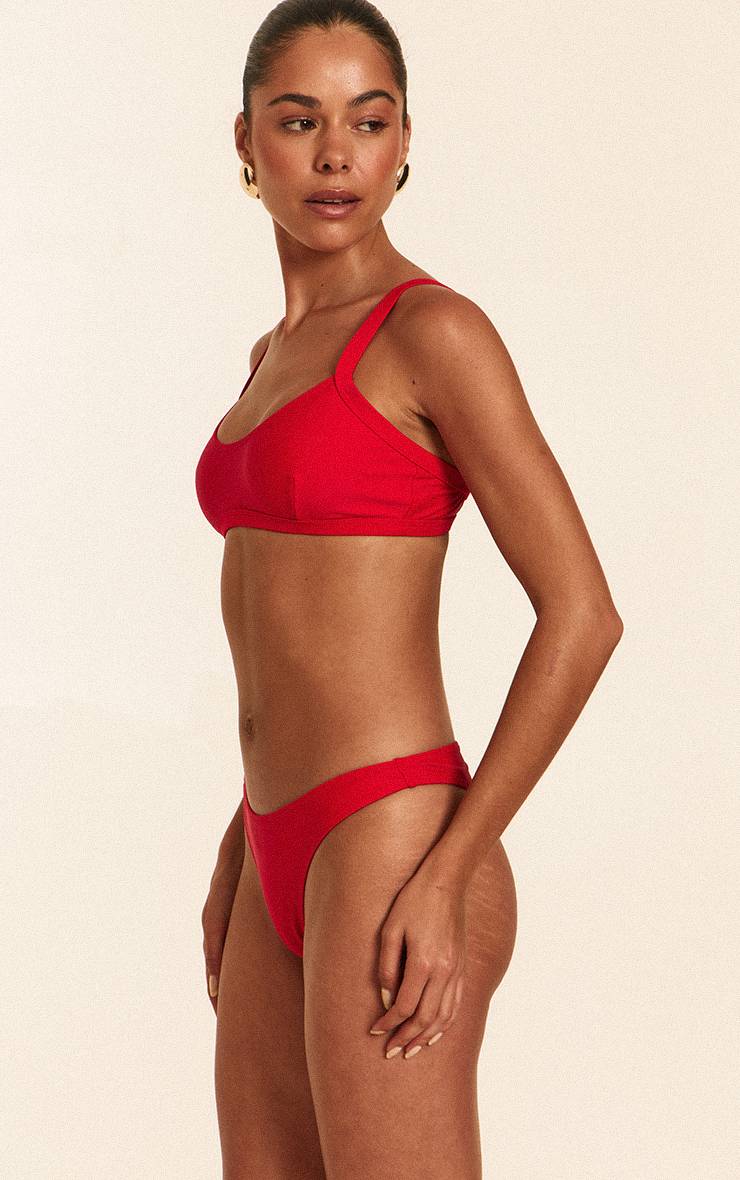 Rouge Bas De Bikini Tanga Boomerang