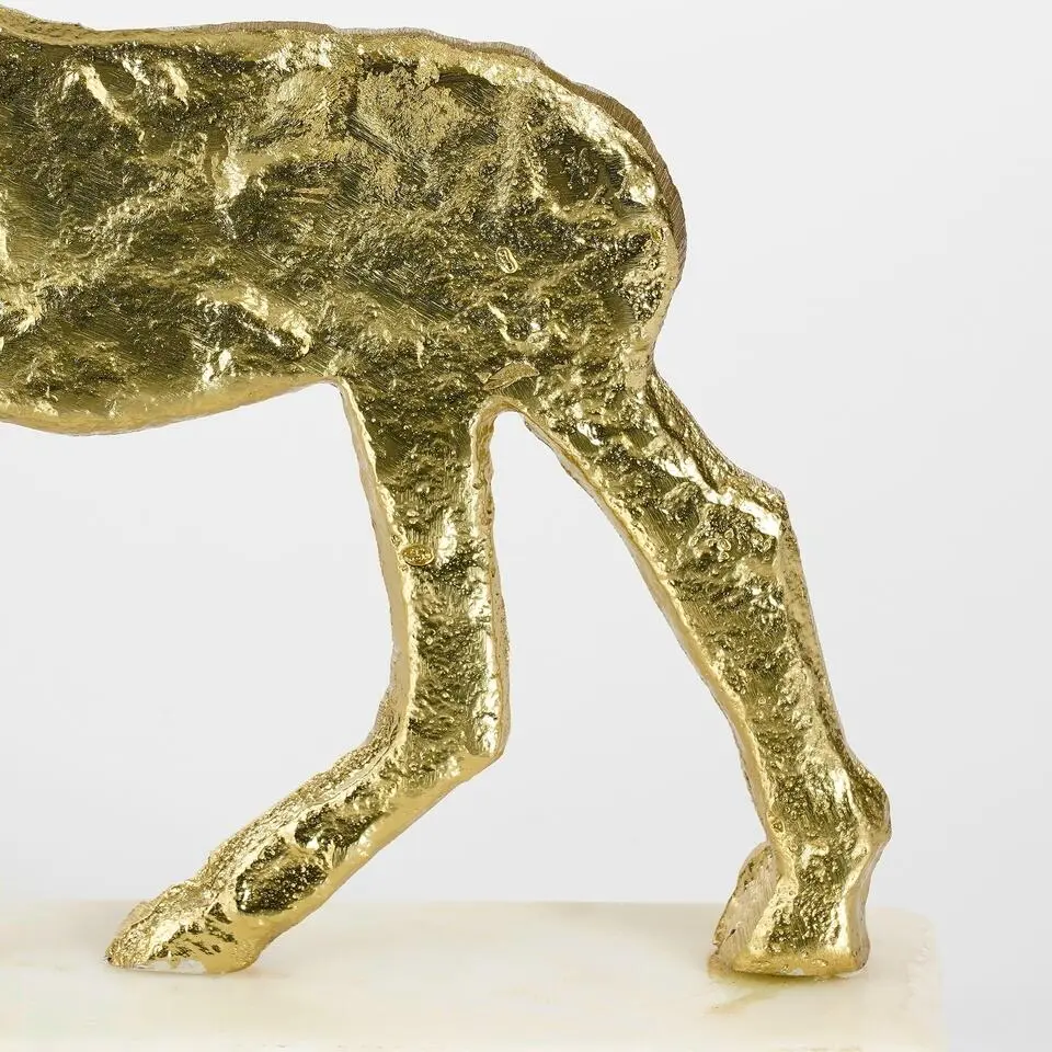 Mica Decorations Kerstdecoratie Hert - L20 x B5 x H27 cm - Champagne