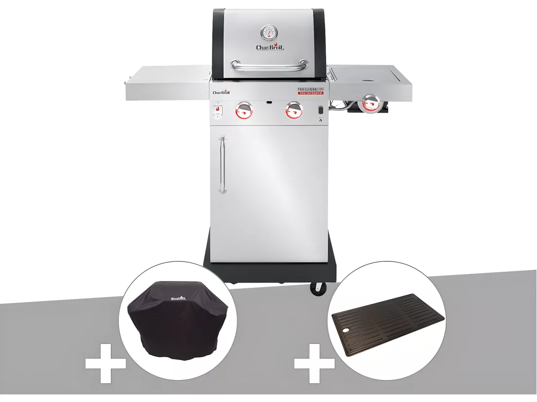Barbecue à gaz Professional Pro S 2 + Housse de protection + Plancha - Char-Broil