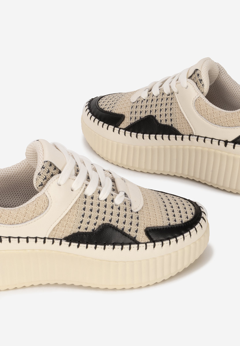Baskets pour femme en cuir beige Versala V2