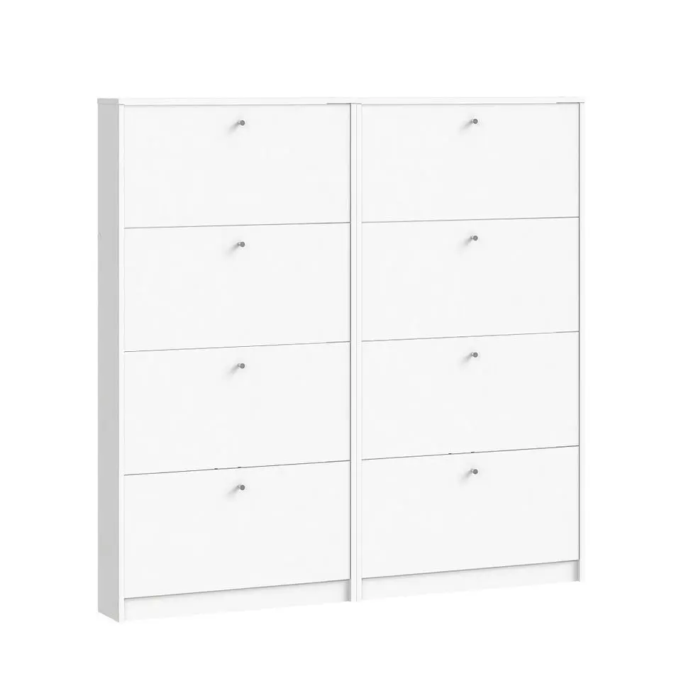 Hioshop Schoenenkast wit mat (set van 2 stuks) 150x148x17 cm Escape