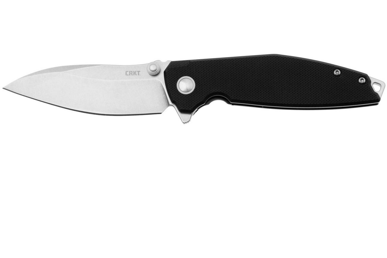 CRKT Ibis 2540 Stonewashed D2, Black G10, zakmes, Lucas Burnley design