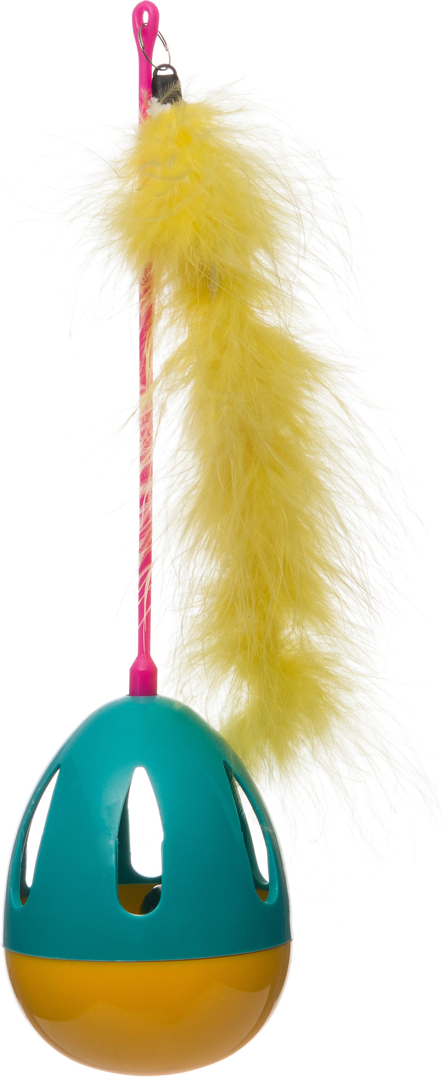 Intratuin kattenspeelgoed bal met veer multi 10 x 8 x 25,5 cm