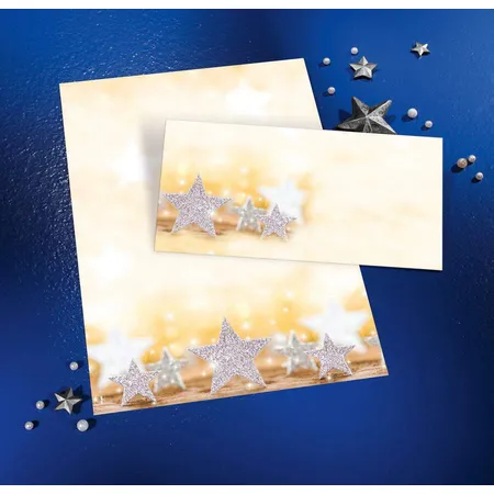 Sigel Weihnachtspapier Glitter Stars, A4, 100 Blatt