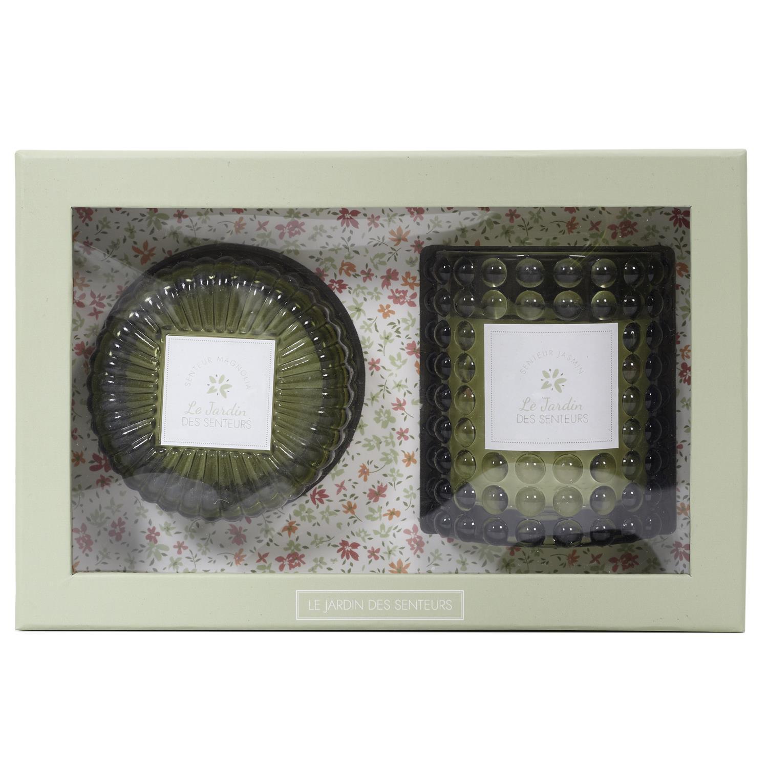 BOUGIE PARFUMEE X2 PIECES COFFRET JARDIN
