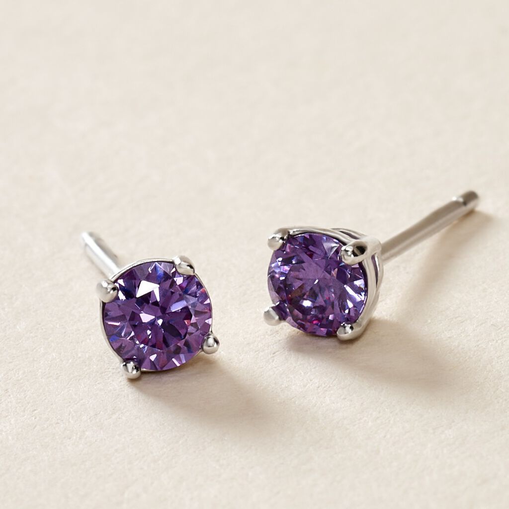 Boucles D'oreilles Puces Rio Argent Blanc Oxyde