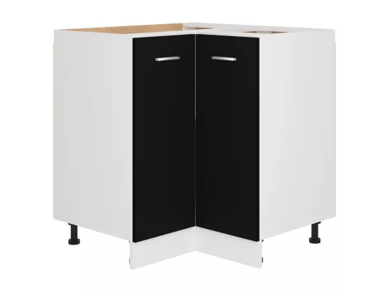 Armoire de plancher d'angle noir 75,5x75,5x81,5 cm bois