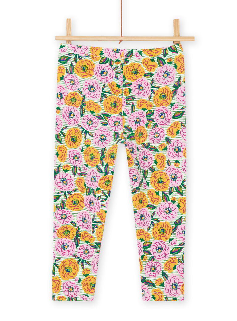 Legging vert et rose à imprimé fleuri