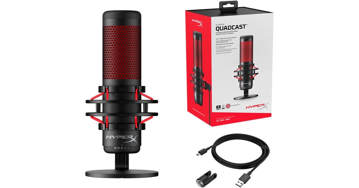 HyperXQuadCast microfoon  (Zwart/rood)