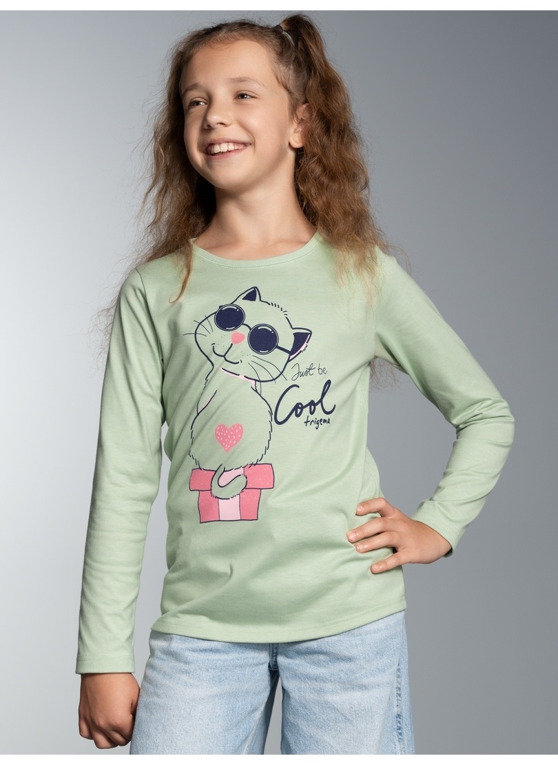 Trigema Pyjamaoberteil »TRIGEMA Langarmshirt mit Katzen-Motiv«, 1 Stk.