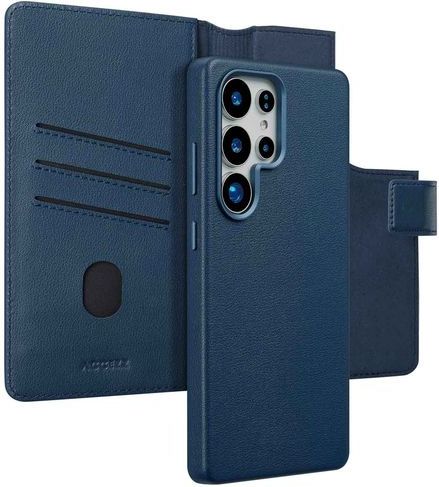 Accezz - Leather Bookcase 2-in-1 - Nightfall Blue - Voor Samsung Galaxy S25 Ultra