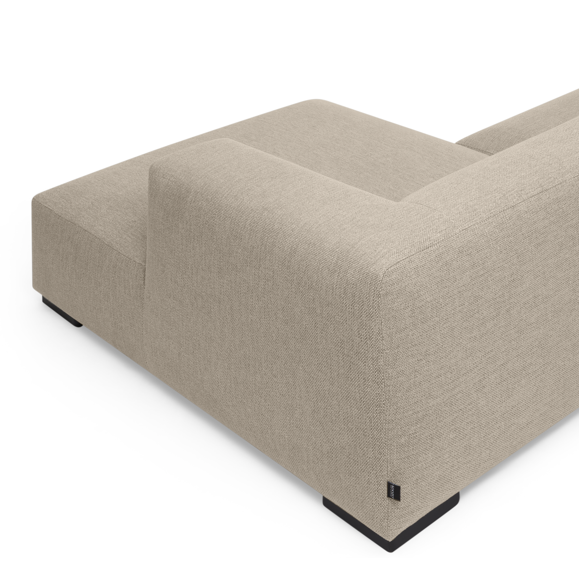 Koozo hoekbank Junior rechts Hoekbank Rechts: 313 + 712 | Stof: Beige - 900.65.1161 | Frame: Zwart | 2x koppelstuk