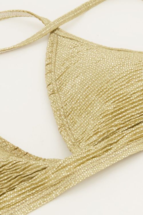 Goudkleurige bikini top triangel met dubbele bandjes